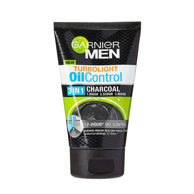 GARNIER MEN FACE WASH OIL CONTROL 100ML 3IN1 CHARCOAL