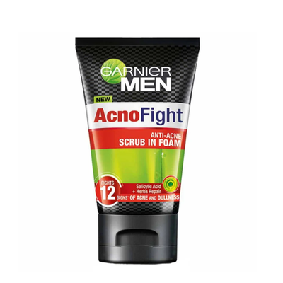 GARNIER MEN FACE WASH ACNOFIGHT 100ML SCRUB FOAM