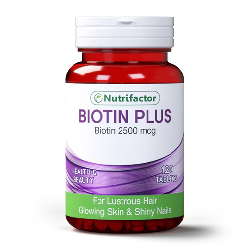 NUTRIFACTOR BIOTIN PLUS 2500MCG 120S