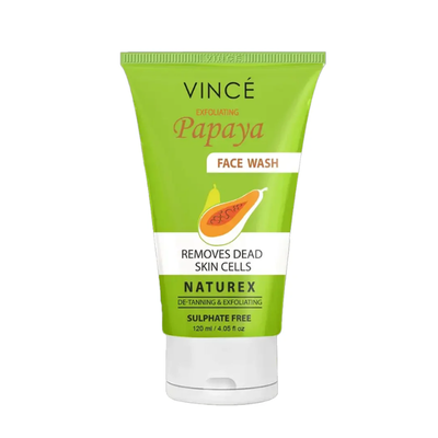 VINCE FACE WASH 120ML PAPAYA EXFOLIATING