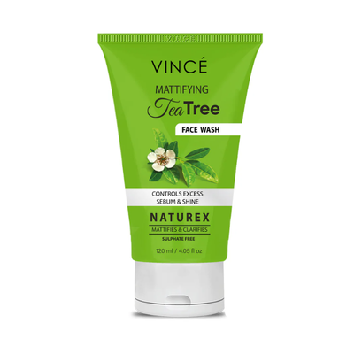 VINCE FACE WASH 120ML TEA TREE MATTIFYING