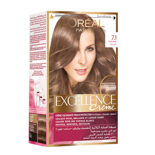 LOREAL EXCELLENCE HAIR COLOR 7.1 ASH BLONDE