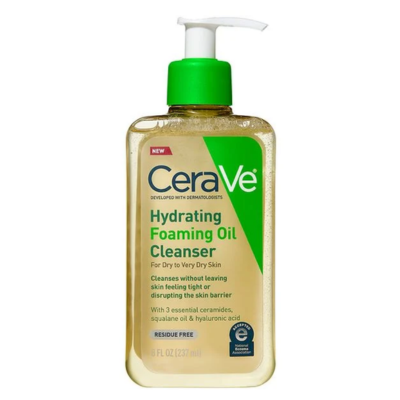 Cerave Hydrating Foaming Oil Cleanser, 236ml – Gentle and Nourishing Face & Body Cleanser for All Skin Types