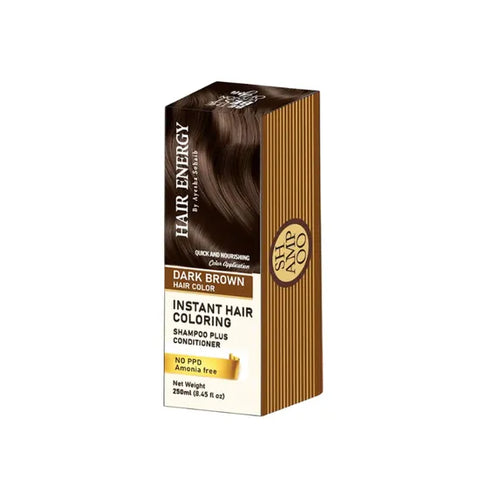 HAIR ENERGY SHAMPO PLUS CONDITIONER 250ML DARK BROWN