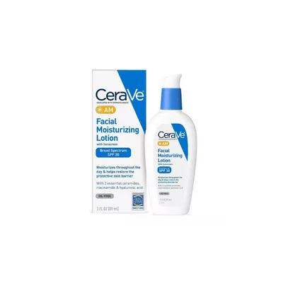 Cerave Advanced Hydrating Facial Moisturizing Lotion AM with Broad Spectrum SPF 30 Sun Protection, 89ml