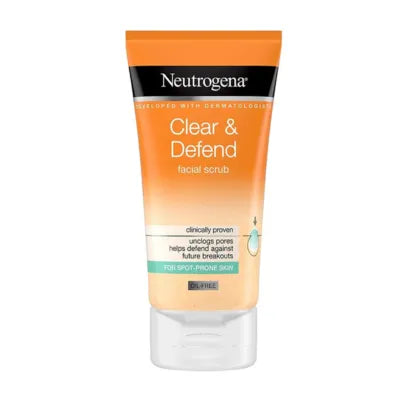NEUTROGENA FACE SCRUB 150ML CLEAR & DEFEND