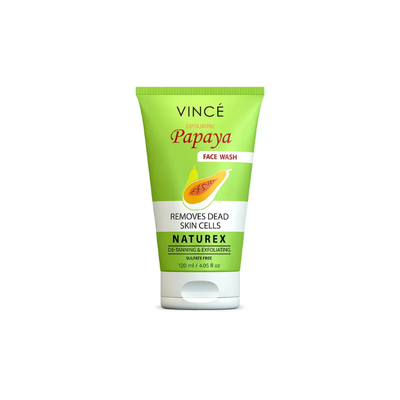 VINCE FACE WASH 120ML PAPAYA EXFOLIATING