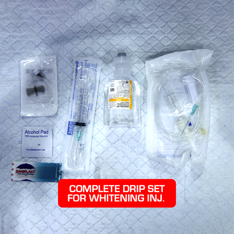 Box Contains |06 Glutathione Injections |06 Glutathione Injections |06 Dripsets & Normal Saline